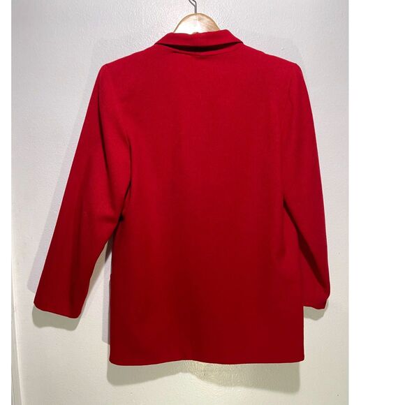 Stephen douglas LTD wool jacket VTG blazer USA made classic holiday red women 10 - Picture 3 of 8